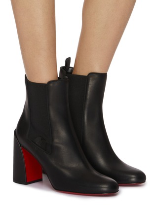 Figure View - Click To Enlarge - CHRISTIAN LOUBOUTIN - Turelastic 85 Leather Ankle Boots
