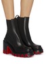 Figure View - Click To Enlarge - CHRISTIAN LOUBOUTIN - Marchacroche Duna 95 Leather Ankle Boots