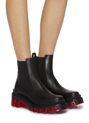 Figure View - Click To Enlarge - CHRISTIAN LOUBOUTIN - Marchacroche Duna Leather Ankle Boots