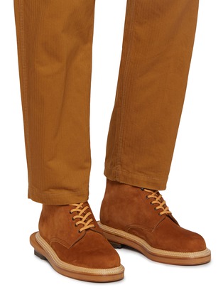 Figure View - Click To Enlarge - J.M. WESTON - X sacai Welded Standard Suede Worker Boots