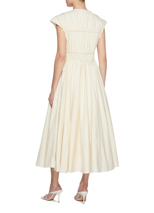 Back View - Click To Enlarge - TOVE - Ruched Cap Sleeve Cotton Dress