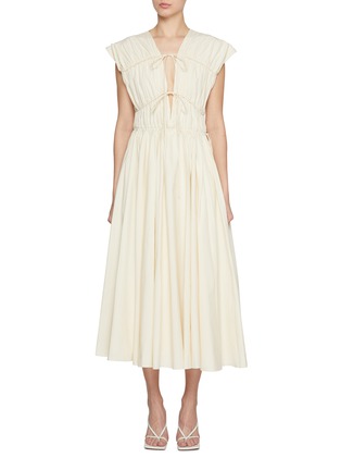 Main View - Click To Enlarge - TOVE - Ruched Cap Sleeve Cotton Dress