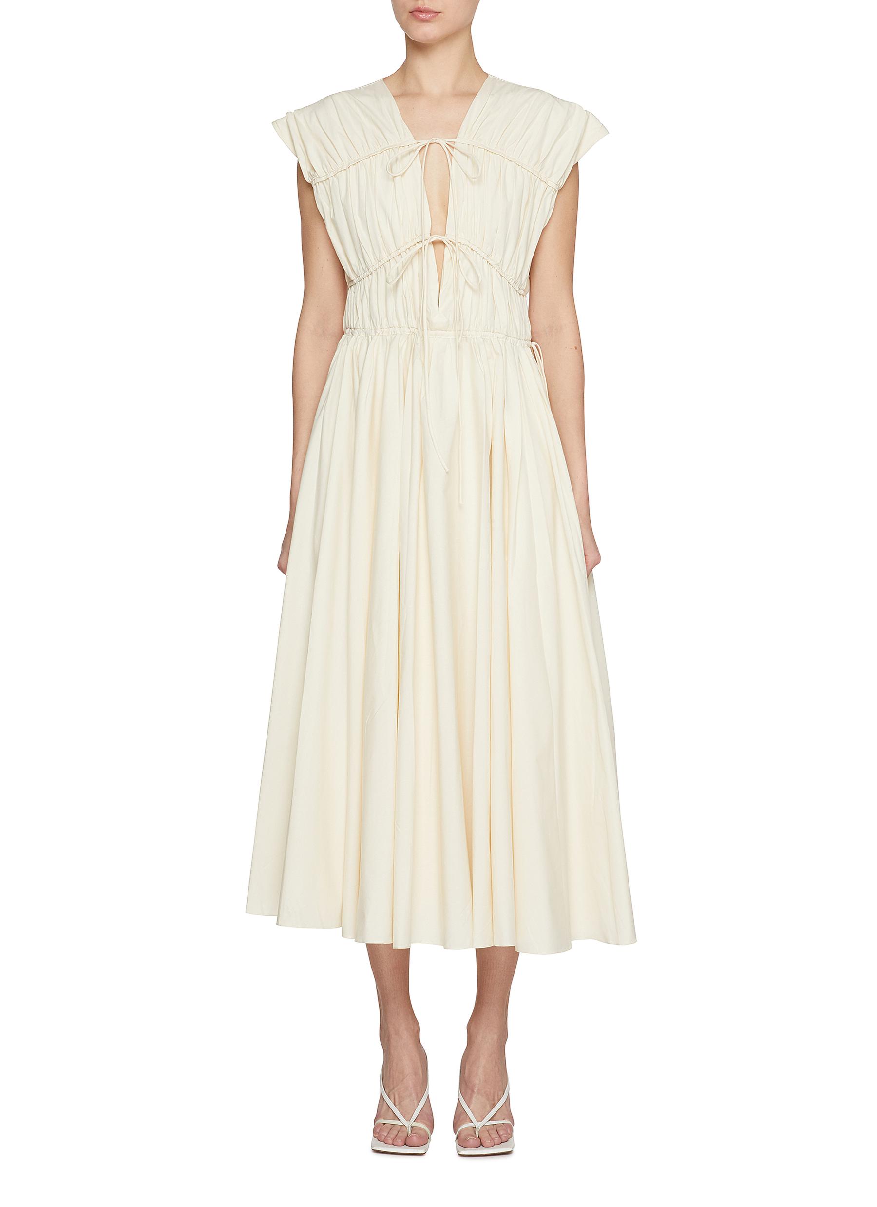 TOVE | Ruched Cap Sleeve Cotton Dress | Women | Lane Crawford