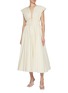 Figure View - Click To Enlarge - TOVE - Ruched Cap Sleeve Cotton Dress