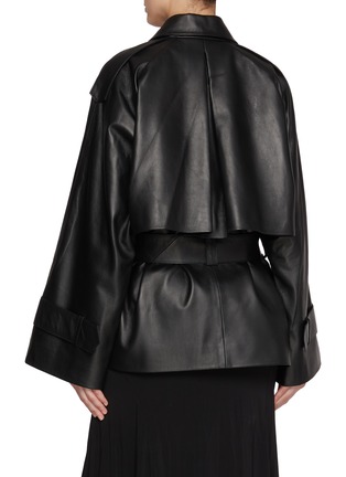 Back View - Click To Enlarge - TOVE - Zoya Belted Leather Jacket