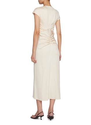 Back View - Click To Enlarge - TOVE - Tova Cap Sleeve Ruched Dress