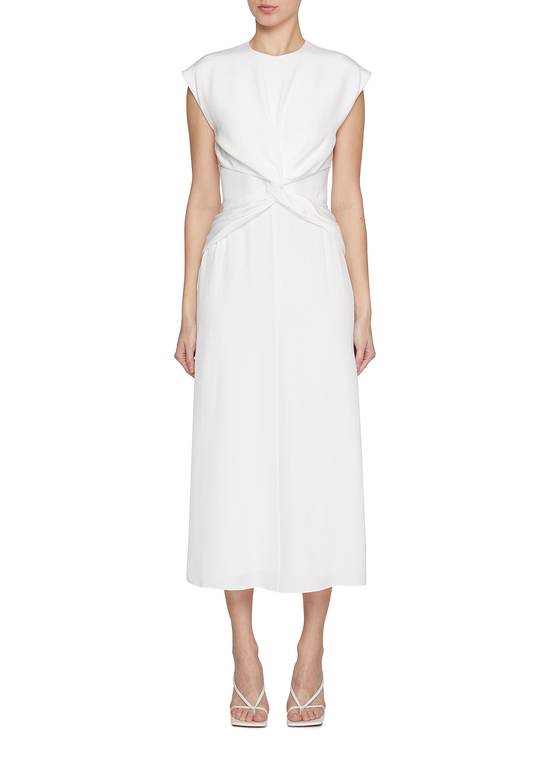 TOVE | Jessa Knot Front Cap Sleeve Silk Dress | Women | Lane TOVE | Jessa Knot Front Cap Sleeve Silk Dress | Women | Lane