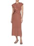 Figure View - Click To Enlarge - TOVE - Jessa Knot Front Cap Sleeve Silk Dress