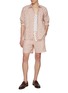 Figure View - Click To Enlarge - ORLEBAR BROWN - Barkley Lattice Embroidery Cotton Linen Overshirt