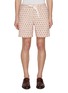 Main View - Click To Enlarge - ORLEBAR BROWN - Alex Drawstring Lattice Embroidery Cotton Linen Shorts