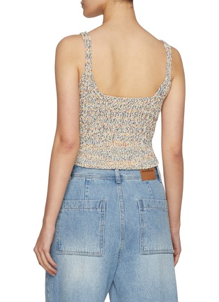 Back View - Click To Enlarge - SANDBEIGE - Flower Knitted Top