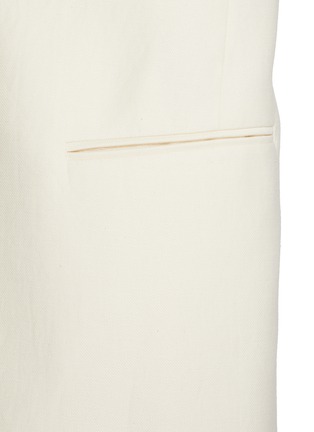  - SANDBEIGE - Hadid Single Breasted Collarless Cotton Linen Blazer