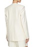 Back View - Click To Enlarge - SANDBEIGE - Hadid Single Breasted Collarless Cotton Linen Blazer