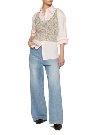 Figure View - Click To Enlarge - SANDBEIGE - Chicago Split Cotton Shirt