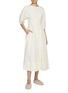 Figure View - Click To Enlarge - SANDBEIGE - Rita V-Back Elbow Sleeve Dress