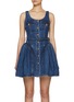 Main View - Click To Enlarge - SELF-PORTRAIT - Flared Denim Mini Dress