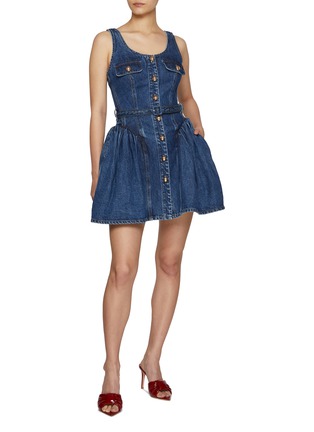 Figure View - Click To Enlarge - SELF-PORTRAIT - Flared Denim Mini Dress