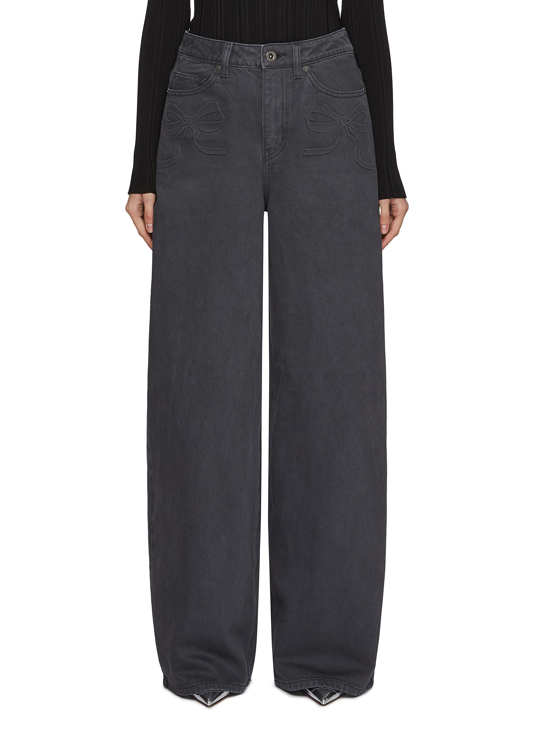 デニム・ジーパン SELF PORTRAIT 'Bow Motif' jeans Grey Denim Bow Motif Jeans – self-portrait-US