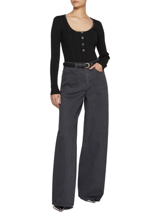 Figure View - Click To Enlarge - SELF-PORTRAIT - Relaxed Bow Motif Jeans