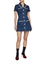 Figure View - Click To Enlarge - SELF-PORTRAIT - Rhinestone-Embellished Denim Mini Dress