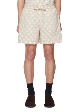 Main View - Click To Enlarge - LE17SEPTEMBRE - Argyle Pattern Jacquard Shorts