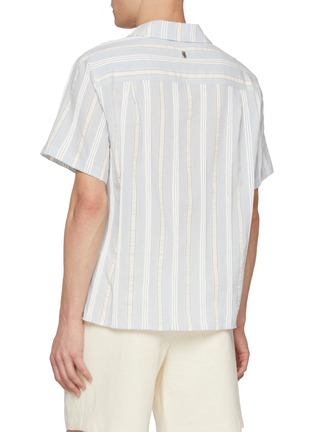 Back View - Click To Enlarge - LE17SEPTEMBRE - Camp Collar Striped Pocket Shirt