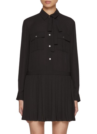 Main View - Click To Enlarge - THEORY - Pleated Mini Shirt Dress