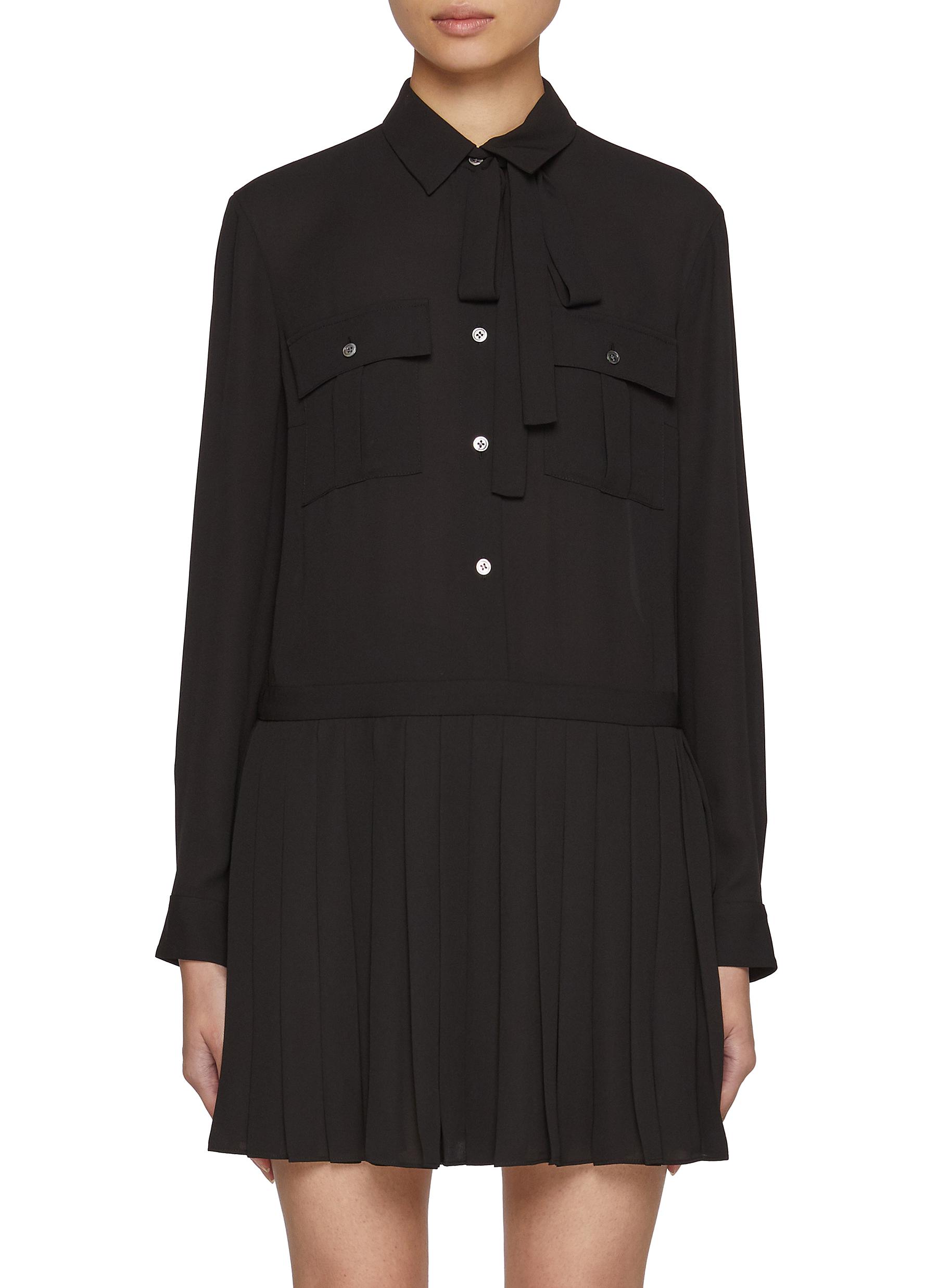 Black Jacquard Puff Sleeve Darcy Mini Dress | Hyacinth House