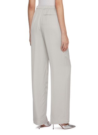 Back View - Click To Enlarge - THEORY - Wide Leg Pull On Silk Trousers