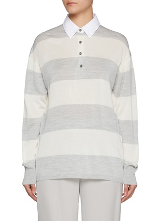 Main View - Click To Enlarge - THEORY - Relaxed Silk Rugby Shirt