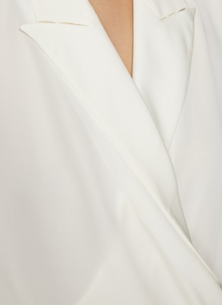  - THEORY - Peak Lapel Wrap Silk Blouse