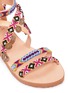 Detail View - Click To Enlarge - MABU BY MARIA BK - 'Cassie' ethnic embroidered coin charm leather sandals