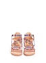 Front View - Click To Enlarge - MABU BY MARIA BK - 'Cassie' ethnic embroidered coin charm leather sandals