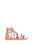 Main View - Click To Enlarge - MABU BY MARIA BK - 'Cassie' ethnic embroidered coin charm leather sandals