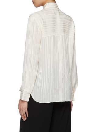 Back View - Click To Enlarge - VINCE - Striped Pintuck Blouse