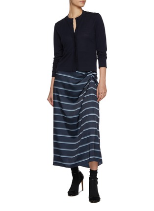 Figure View - Click To Enlarge - VINCE - Rugby Stripe Gathered Skirt