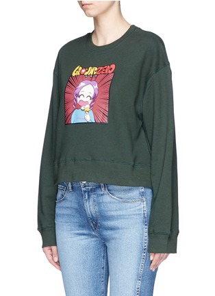Front View - Click To Enlarge - GROUND ZERO - Anime character print cotton sweatshirt