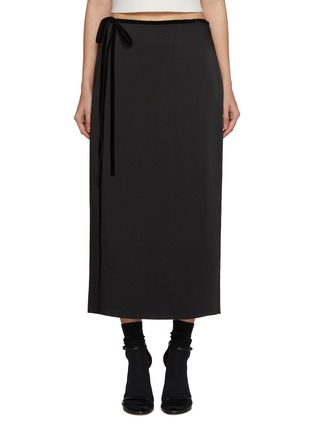 Main View - Click To Enlarge - VINCE - Velvet Trim Side Slit Bias Skirt