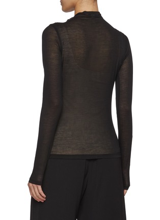 Back View - Click To Enlarge - VINCE - Sheer Mock Neck Top