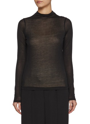 Main View - Click To Enlarge - VINCE - Sheer Mock Neck Top