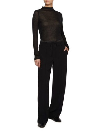 Figure View - Click To Enlarge - VINCE - Sheer Mock Neck Top