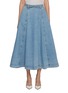 Main View - Click To Enlarge - ZIMMERMANN - Crush Denim Midi Skirt