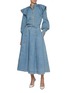 Figure View - Click To Enlarge - ZIMMERMANN - Crush Denim Midi Skirt