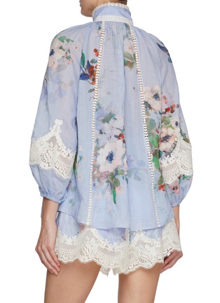 Back View - Click To Enlarge - ZIMMERMANN - Everley Lace Trim Blouse