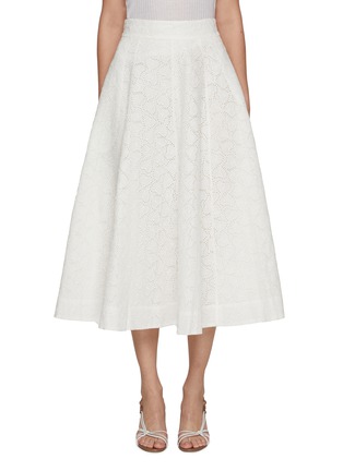 Main View - Click To Enlarge - ZIMMERMANN - Crush Embroidered Midi Skirt