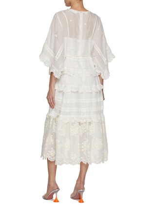 Back View - Click To Enlarge - ZIMMERMANN - Acacia Embroidered Midi Dress