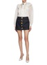 Figure View - Click To Enlarge - ZIMMERMANN - Crush Dark Wash Denim Mini Skirt