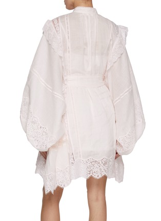 Back View - Click To Enlarge - ZIMMERMANN - Crush Lace Billow Mini Dress