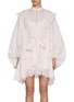 Main View - Click To Enlarge - ZIMMERMANN - Crush Lace Billow Mini Dress