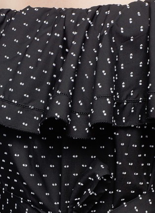 Detail View - Click To Enlarge - LISA MARIE FERNANDEZ - 'Mira Flounce' off-shoulder belted cotton dress